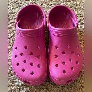 Worn Once! Fuschia Crocs!